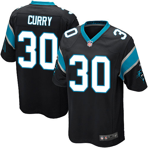 Men's Game Stephen Curry Nike Jersey Black Home - #30 NFL Carolina Panthers